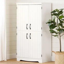 4-Door Storage Cabinet - Farnel Pure White Storage Furniture