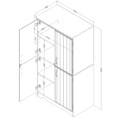 4-Door Storage Cabinet - Farnel Pure White Storage Furniture