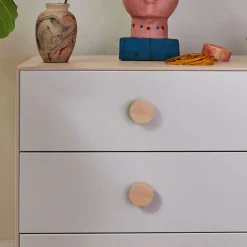 Discount Dot 6 Drawer Dresser - Whte/ Natural Storage Furniture