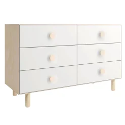 Discount Dot 6 Drawer Dresser - Whte/ Natural Storage Furniture