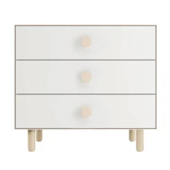 Storage Furniture>Oeuf Dot 3 Drawer Dresser Whte/ Natural