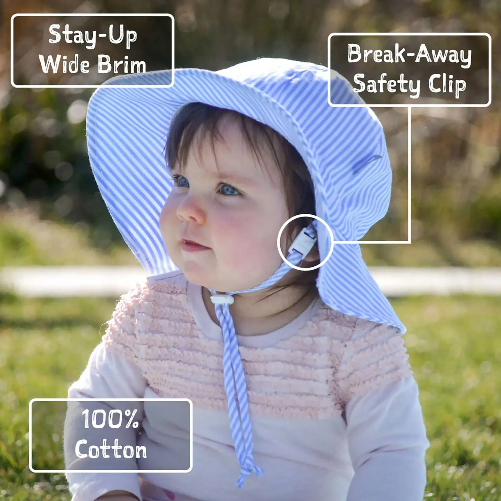 Hats And Caps>Jan n Jul Dots UV Cotton Hat 0-24m White