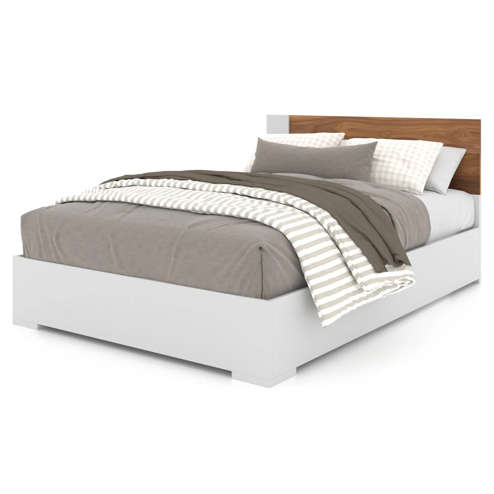 Hot Double Bed - White Walnut Twin, Full & Queen Beds