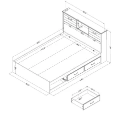 Best Double Bed and Headboard Set - Ulysses Blueberry Twin, Full & Queen Beds