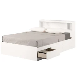 Twin, Full & Queen Beds>South Shore Double Bed and Headboard Set - Fusion Pure White
