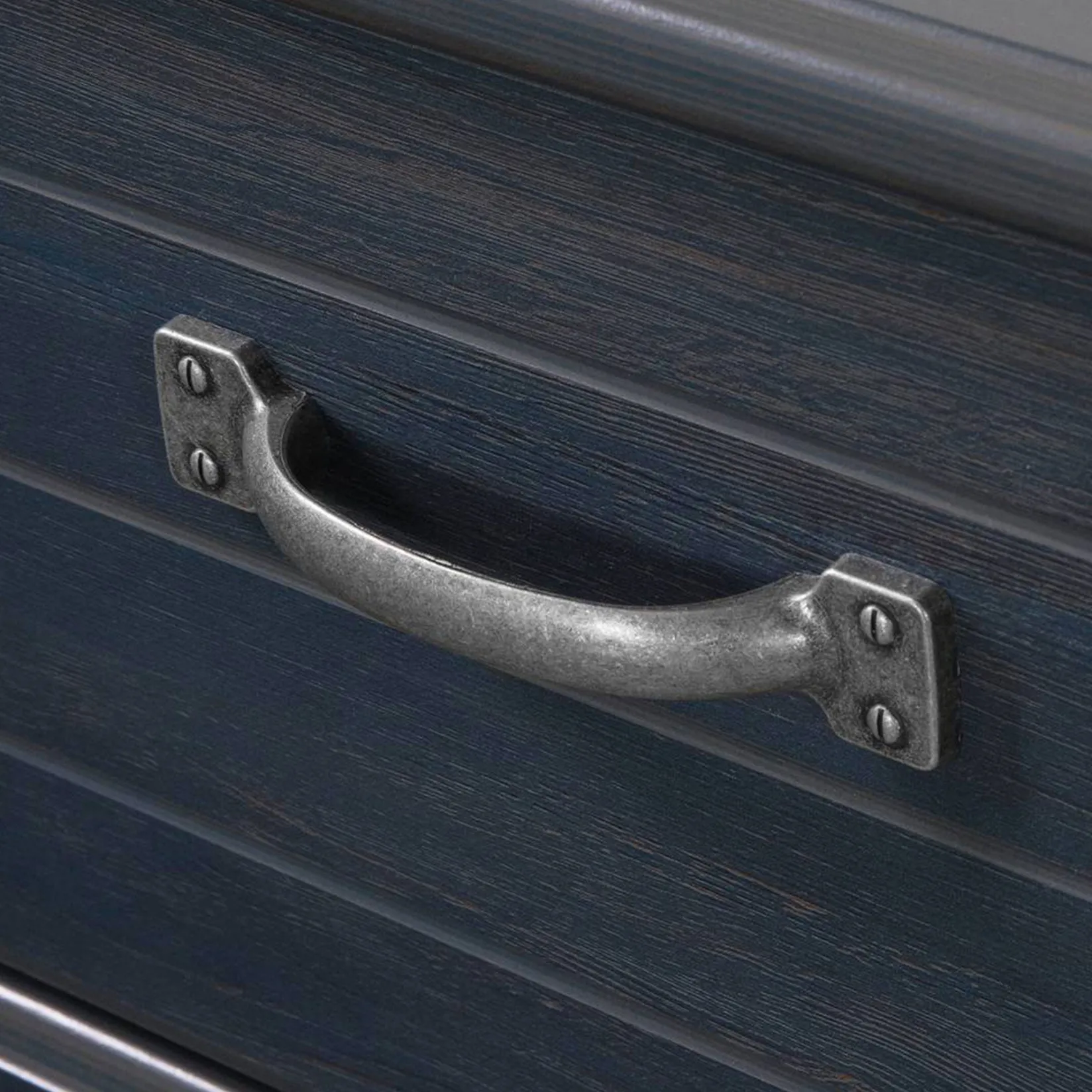 Double Bed Bookcase Headboard with Sliding Doors Asten - Blueberry Twin, Full & Queen Beds