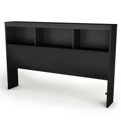 Twin, Full & Queen Beds>South Shore Double Bookcase Headboard Spark - Pure Black