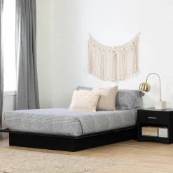 Twin, Full & Queen Beds>South Shore Double Platform Bed - Step One Black