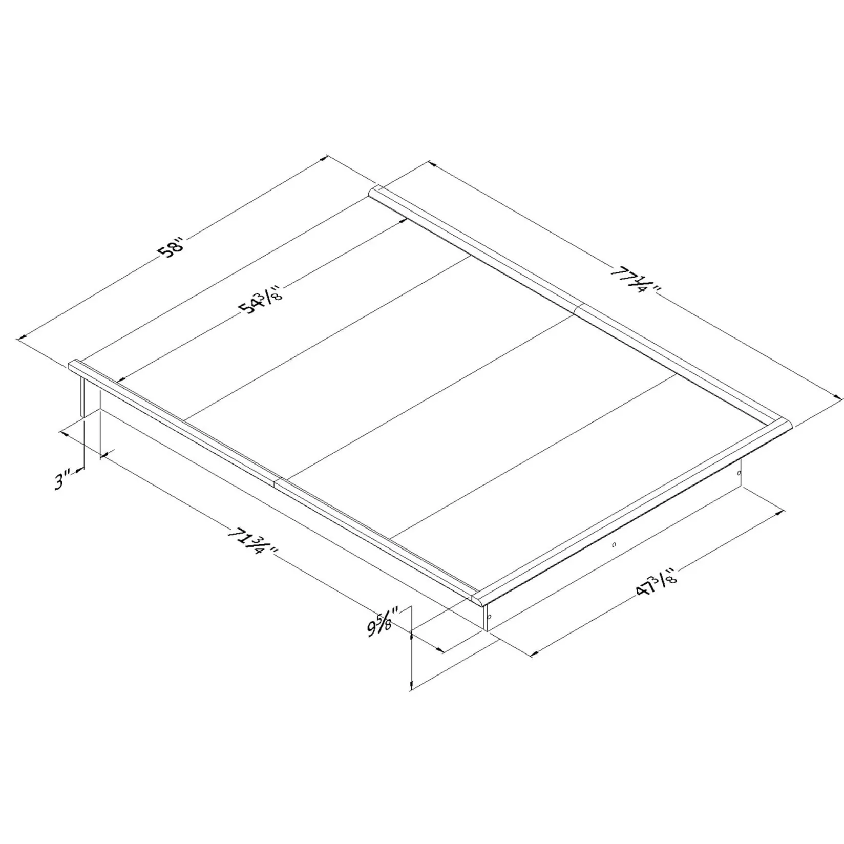 Twin, Full & Queen Beds>South Shore Double Platform Bed - Step One Black