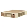 Twin, Full & Queen Beds>South Shore Double Storage Bed with Baskets - Avilla Bleached Oak