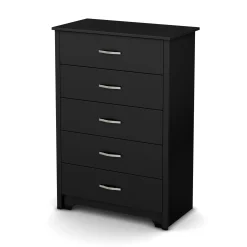 Best 5-Drawer Chest - Fusion Pure Black Storage Furniture