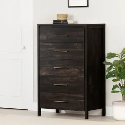 Storage Furniture>South Shore 5-Drawer Chest - Gravity Rubbed Black