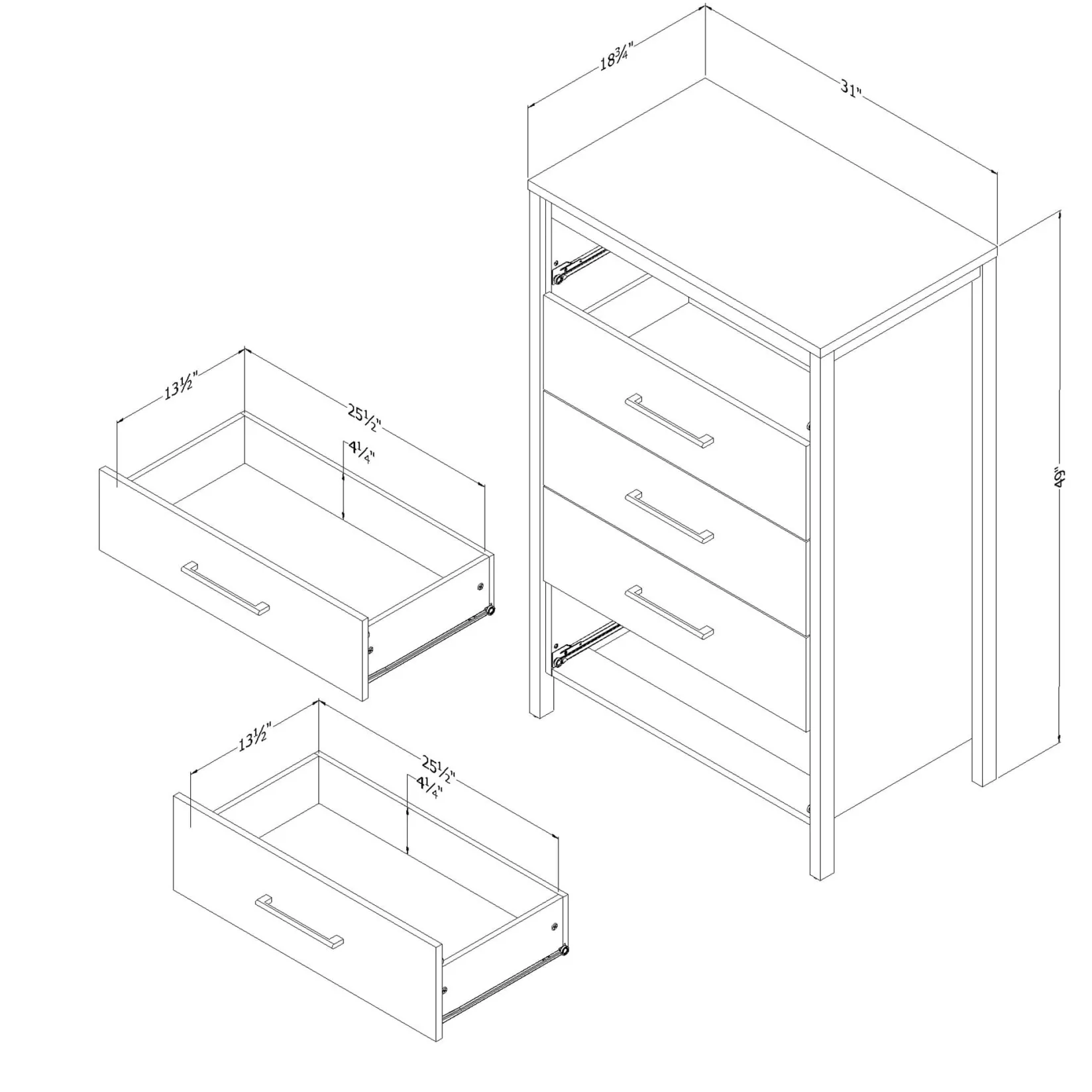Storage Furniture>South Shore 5-Drawer Chest - Gravity Rubbed Black
