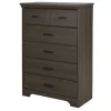 Outlet 5-Drawer Chest - Versa Gray Maple Storage Furniture
