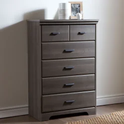 Outlet 5-Drawer Chest - Versa Gray Maple Storage Furniture