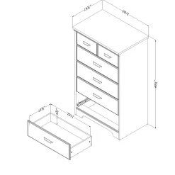 Outlet 5-Drawer Chest - Versa Gray Maple Storage Furniture