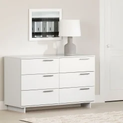 Storage Furniture>South Shore 6-Drawer Double Dresser - Cavalleri Pure White