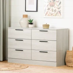 Discount 6-Drawer Double Dresser - Step One Essential Winter Oak Storage Furniture