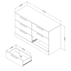 Discount 6-Drawer Double Dresser - Step One Essential Winter Oak Storage Furniture