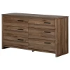 Outlet 6-Drawer Double Dresser - Tao Natural Walnut Storage Furniture