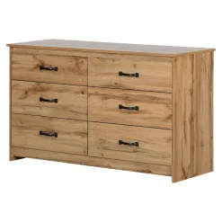 6-Drawer Double Dresser - Tassio Nordik Oak Storage Furniture
