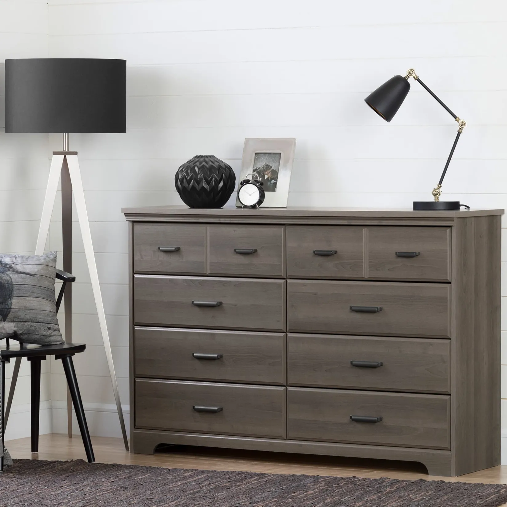 Storage Furniture>South Shore 8-Drawer Double Dresser - Versa Gray Maple