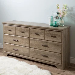 Storage Furniture>South Shore 6-Drawer Double Dresser - Versa Weathered Oak