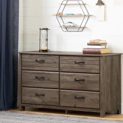 Outlet 6-Drawer Double Dresser Ulysses - Fall Oak Storage Furniture