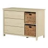 Storage Furniture>South Shore 3-Drawer Dresser with Baskets - Cotton Candy Bleached Oak
