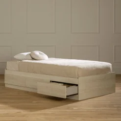 Twin, Full & Queen Beds>South Shore 3-Drawer Mates Bed - August Bleached Oak