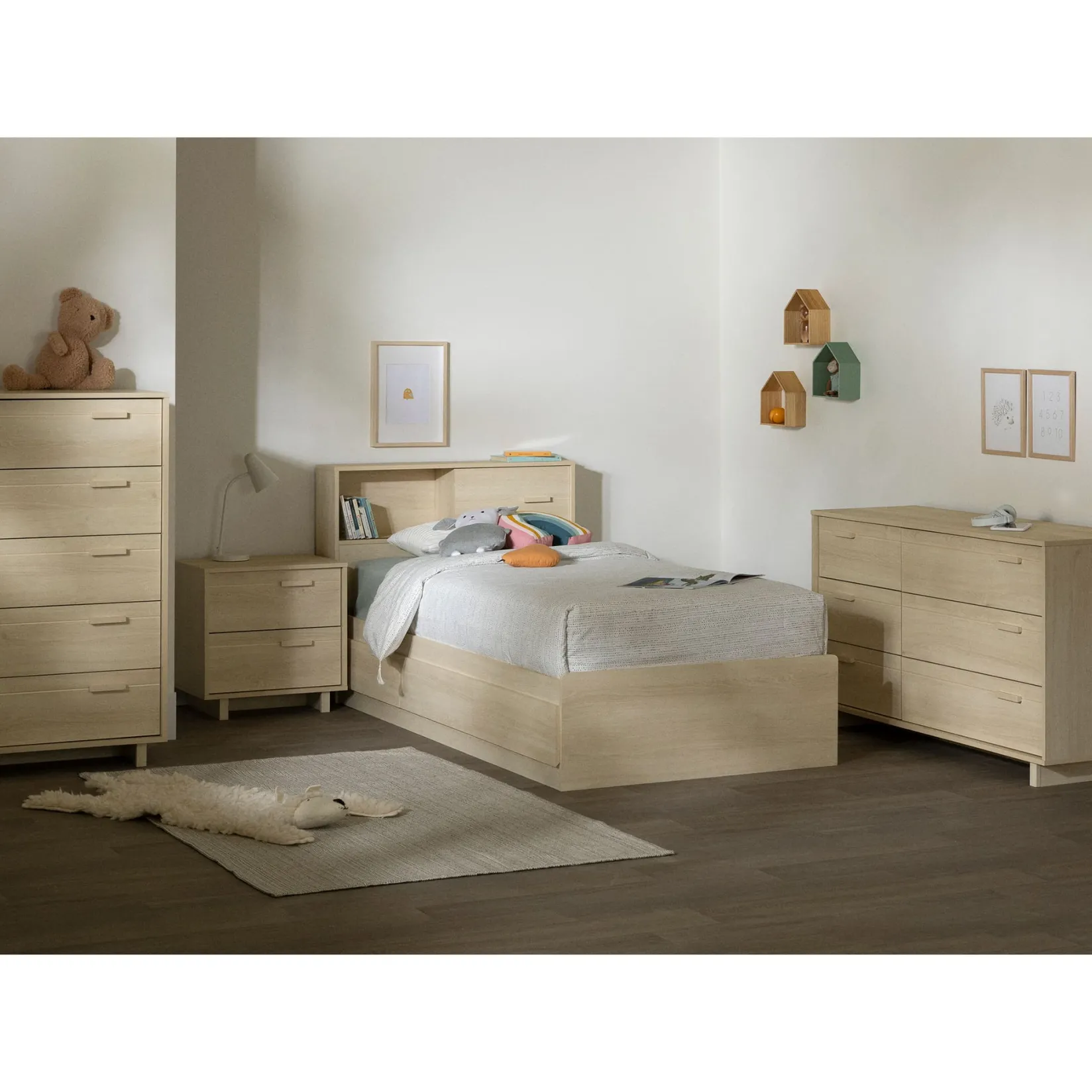 Hot 3-Drawer Mates Bed - Noah Bleached Oak Twin, Full & Queen Beds