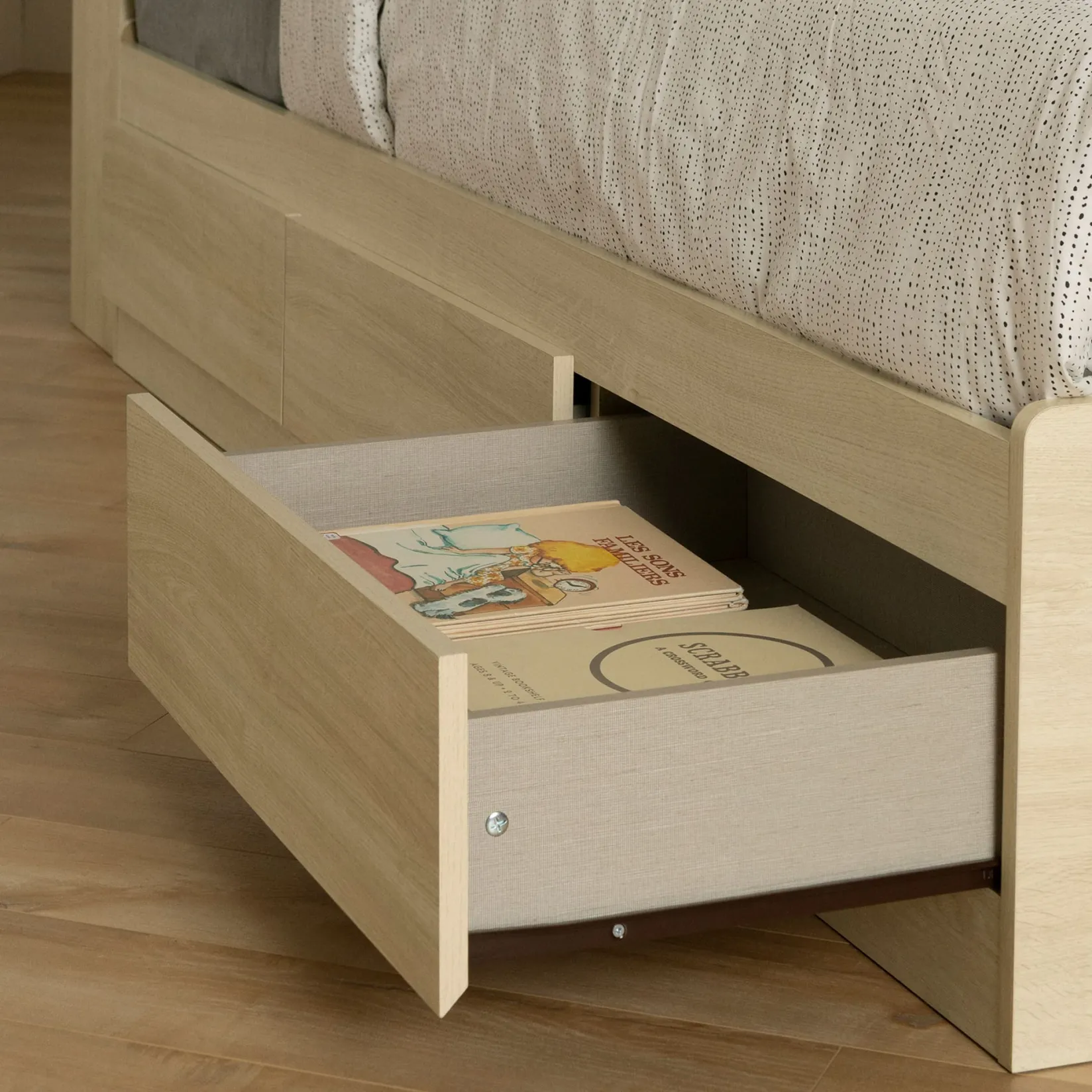 Hot 3-Drawer Mates Bed - Noah Bleached Oak Twin, Full & Queen Beds