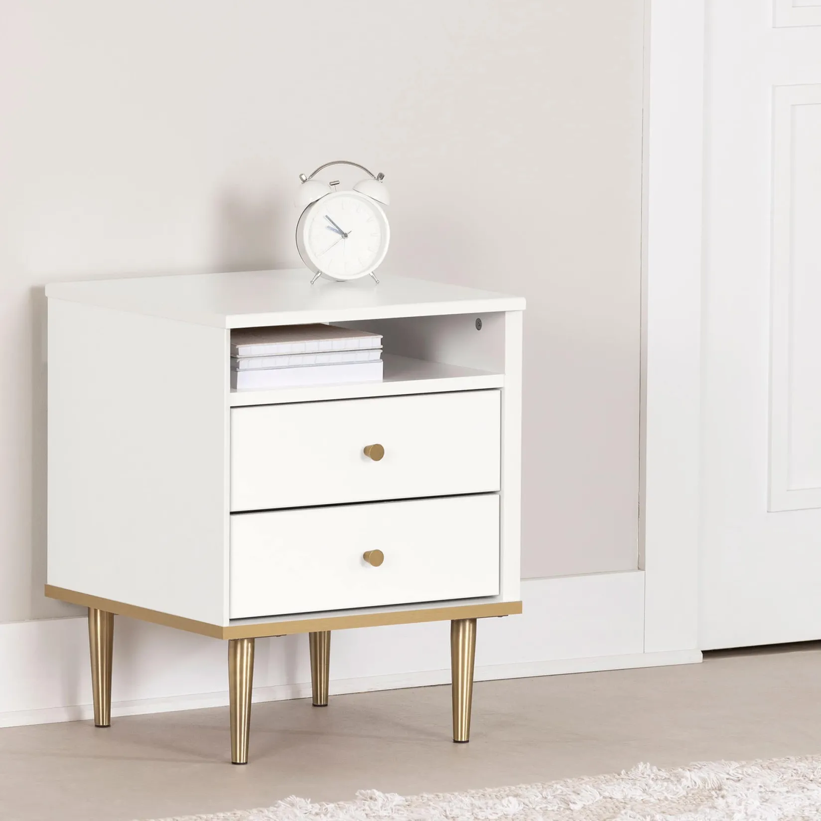 Hot 2-Drawer Nightstand - Dylane Pure White Nightstands