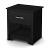 Nightstands>South Shore 1-Drawer Nightstand - Fusion Pure Black