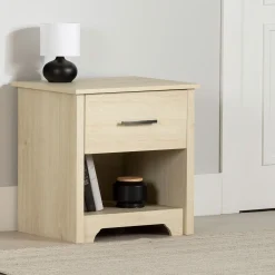 Nightstands>South Shore 1-Drawer Nightstand - Fusion Bleached Oak