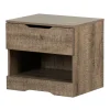 Nightstands>South Shore 1-Drawer Nightstand - Holland Weathered Oak