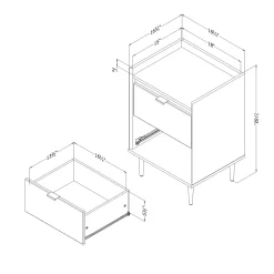 Clearance 2-Drawer Nightstand - Hype Winter Oak Nightstands