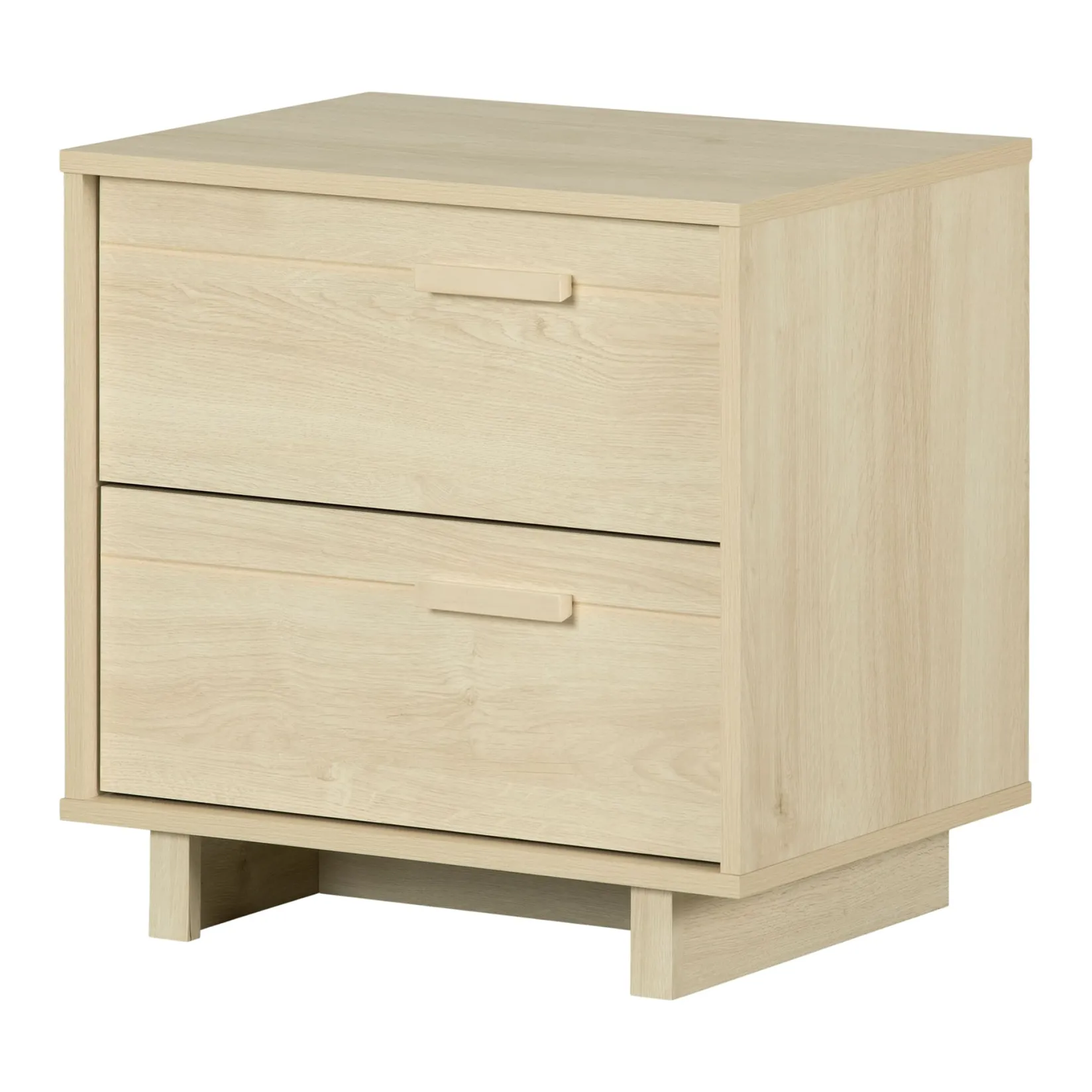 Nightstands>South Shore 2-Drawer Nightstand - Noah Bleached Oak