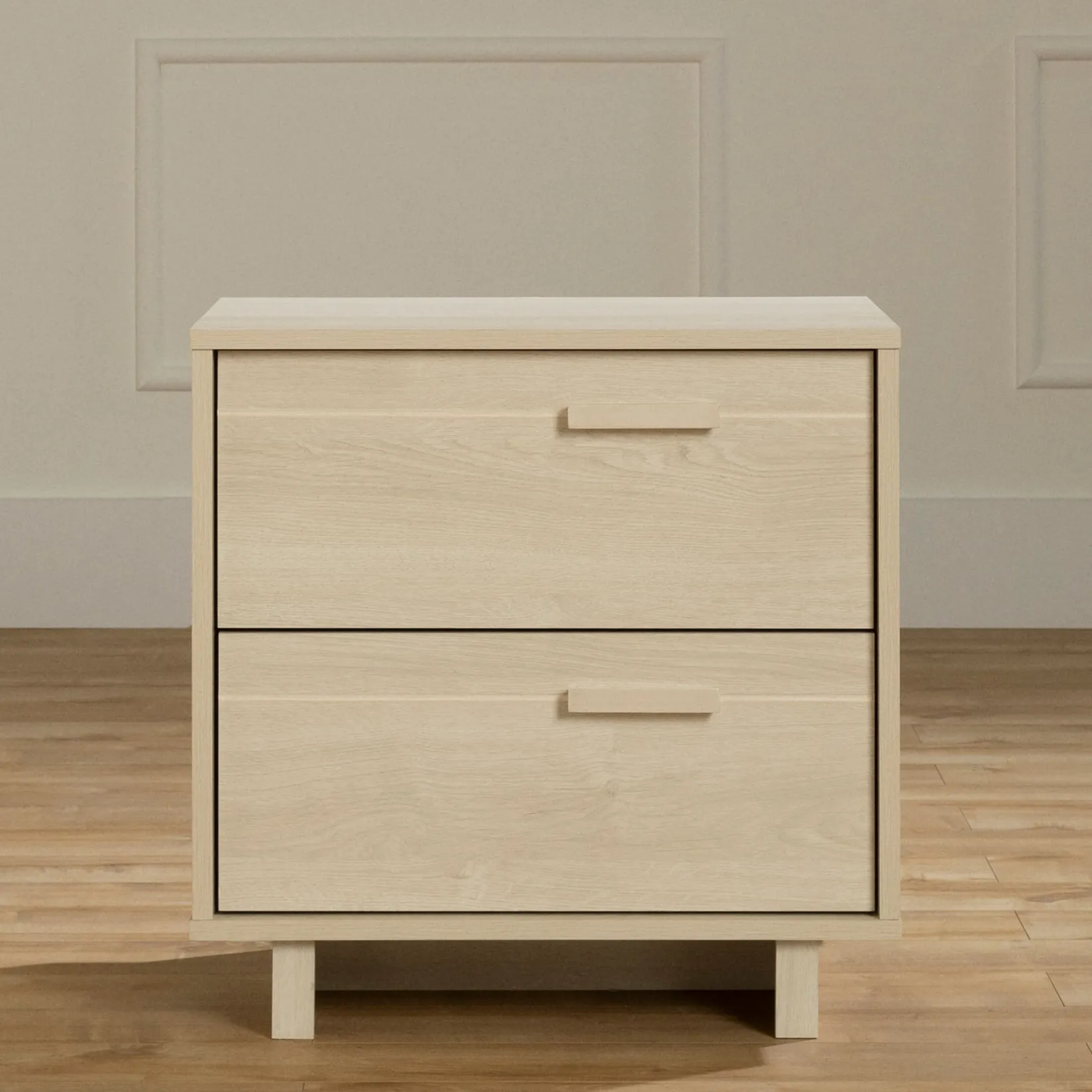 Nightstands>South Shore 2-Drawer Nightstand - Noah Bleached Oak
