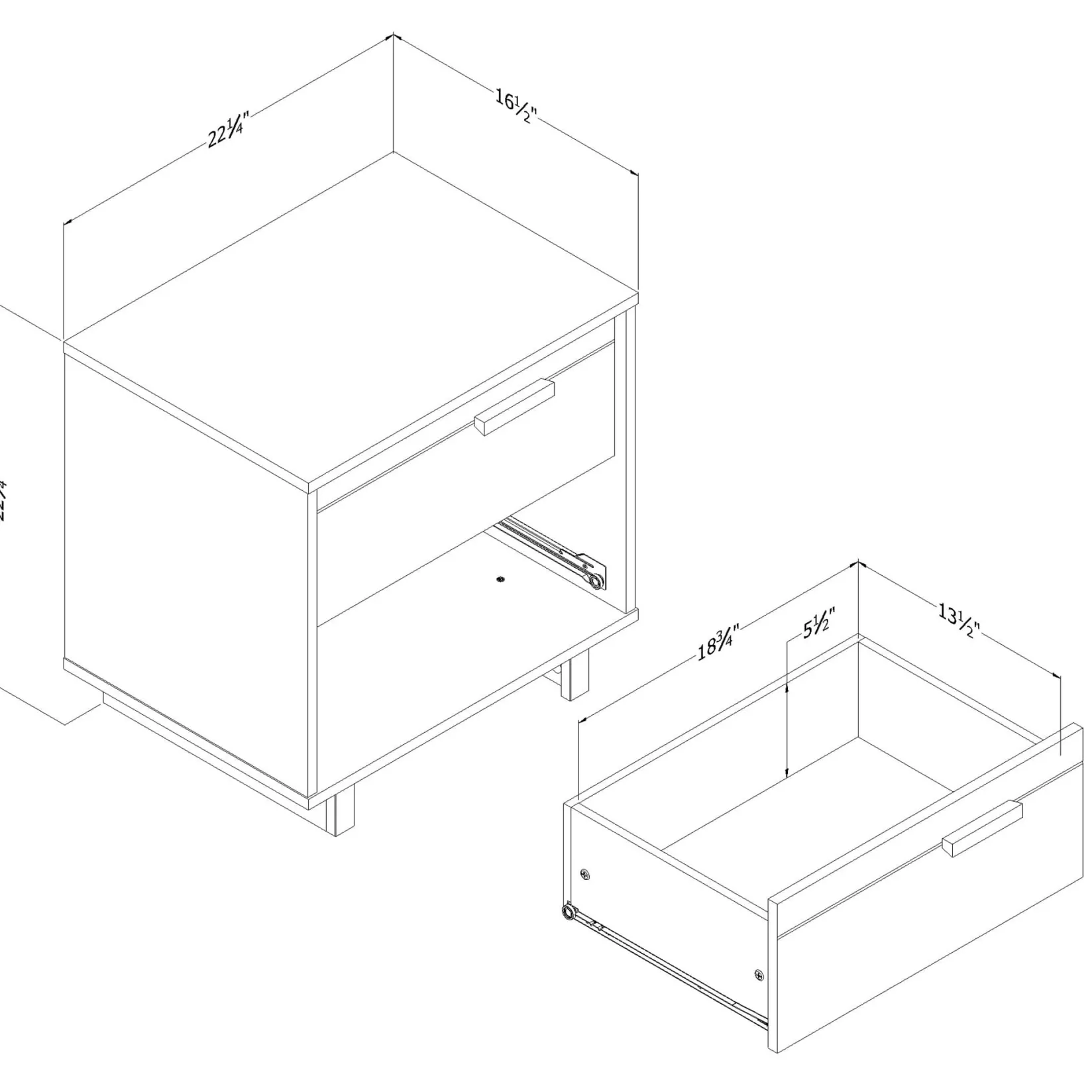 Nightstands>South Shore 2-Drawer Nightstand - Noah Bleached Oak