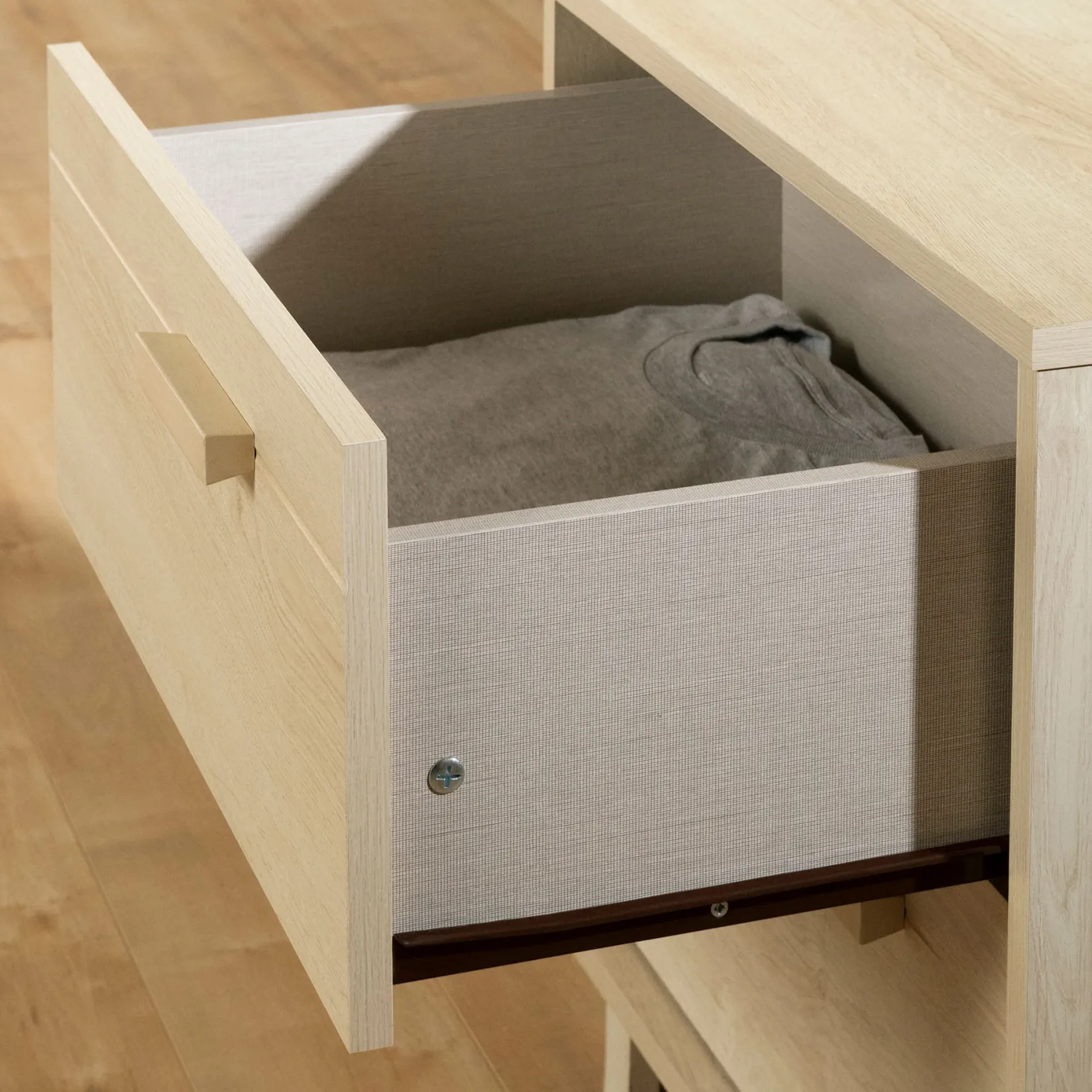 Nightstands>South Shore 2-Drawer Nightstand - Noah Bleached Oak