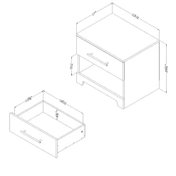 Online 1-Drawer Nightstand - Primo Rustic Oak Nightstands