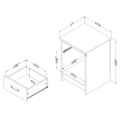Clearance 1-Drawer Nightstand - Tassio Gray Oak Nightstands