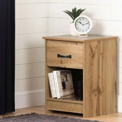 Discount 1-Drawer Nightstand - Tassio Nordik Oak Nightstands
