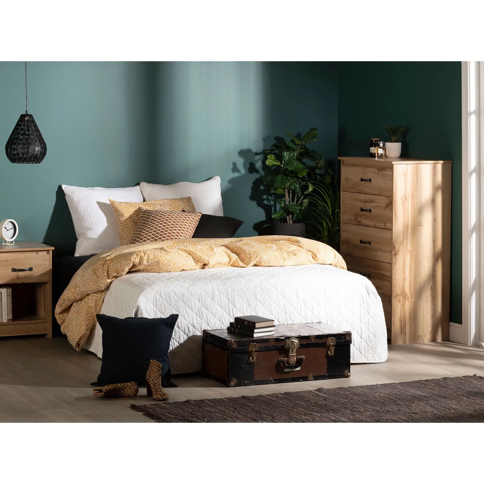 Discount 1-Drawer Nightstand - Tassio Nordik Oak Nightstands