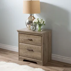 Clearance 2-Drawer Nightstand - Versa Weathered Oak Nightstands