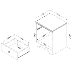 1-Drawer Nightstand - Zach Gray Oak Nightstands