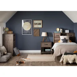 Outlet 1-Drawer Nightstand Ulysses - Fall Oak Nightstands