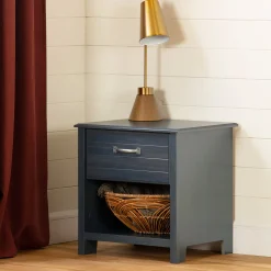 Nightstands>South Shore 1-Drawer Nightstand Ulysses - Blueberry