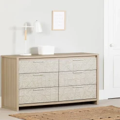 Sale 6-Drawers Dresser - - Munich Soft Elm and White Storage Furniture